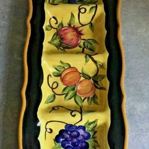 CERTIFIED INTERNATIONAL TUSCAN VALLEY RAYMOND WAITES 19" DIVIDED SERVING DISH